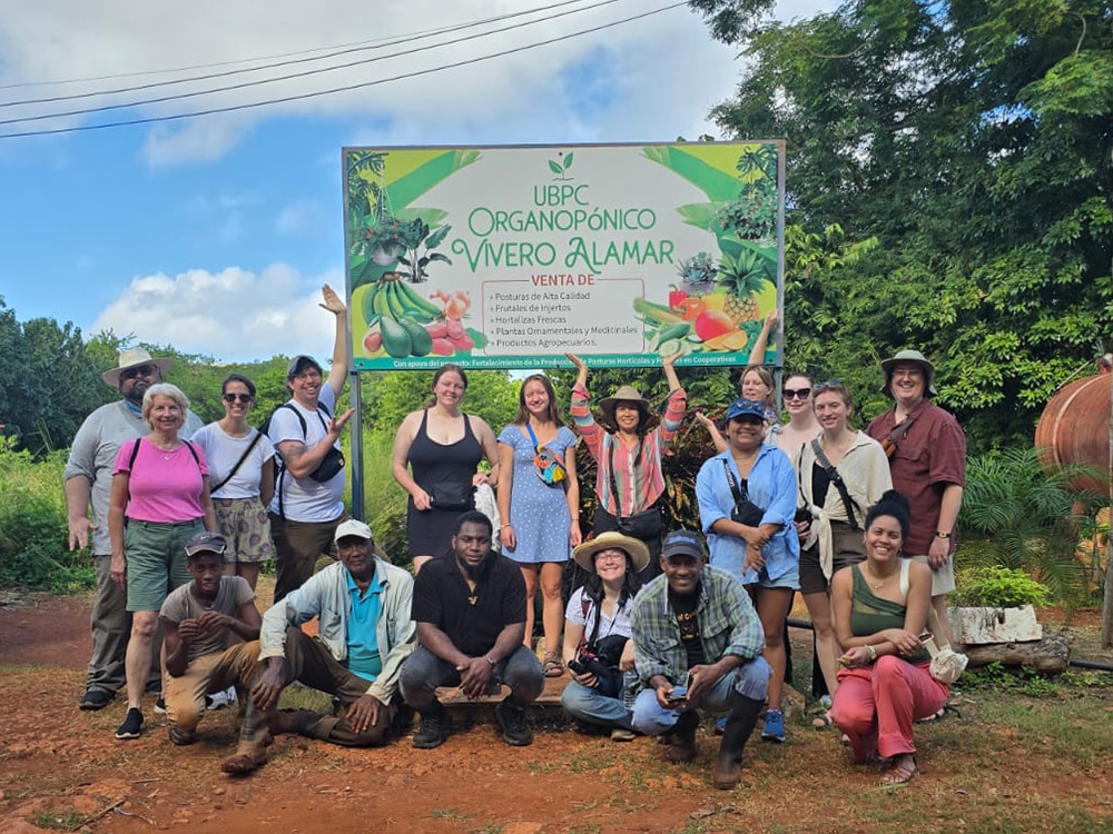 Institute for Energy and the Environment students visit Organopónico Vivero Alamar, one of Havana’s largest urban organic farms.