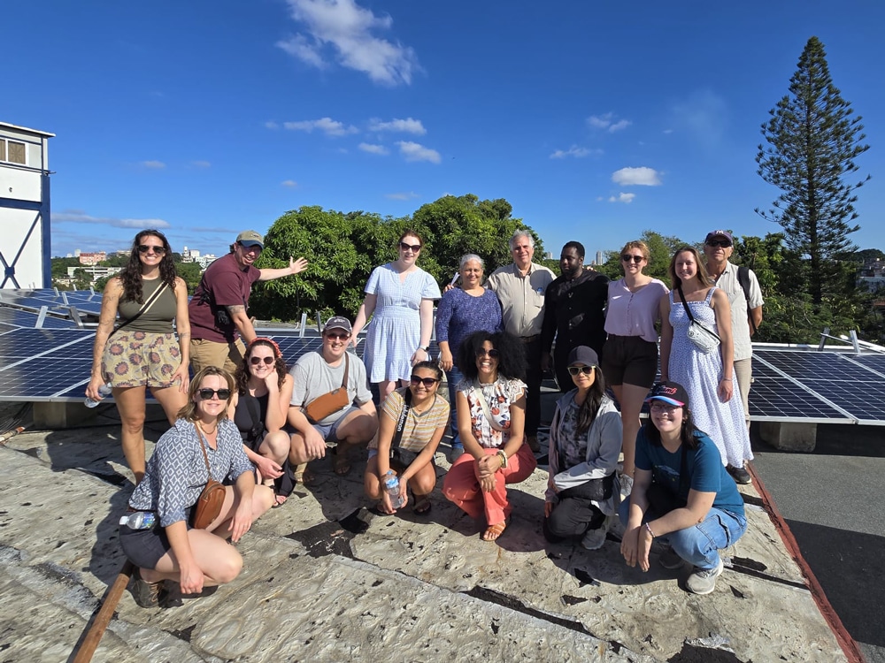 Institute for Energy and the Environment students tour a solar installation at CubaEnergia.