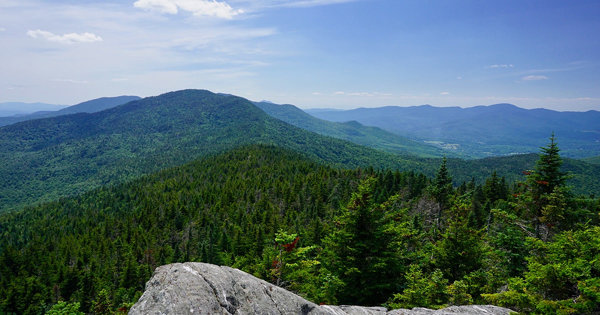 Mount Worcester on a sunny, summer day. Photo by Zack Porter of Standing Trees.